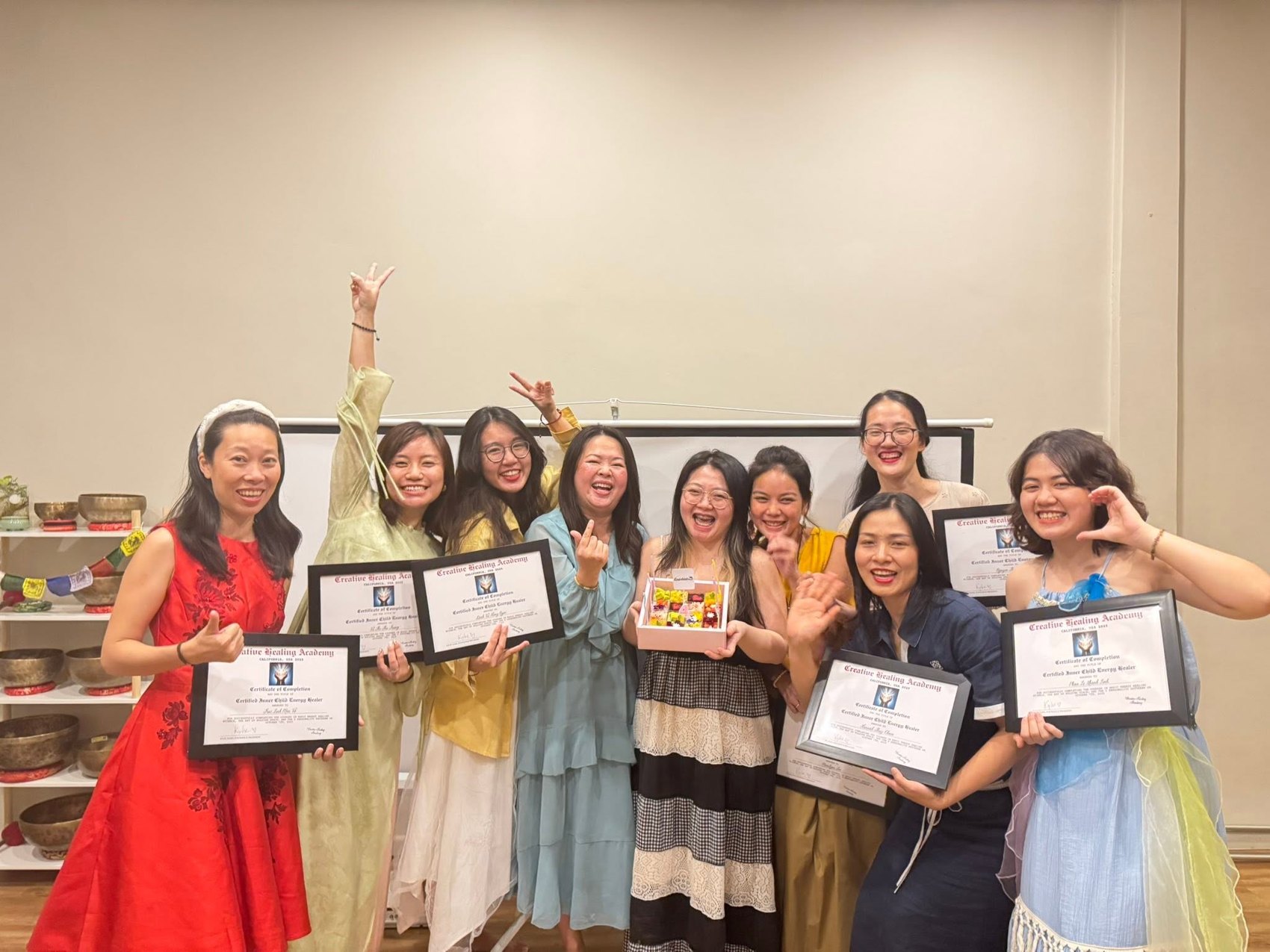 Creative Healing Academy group celebrating the completion of their training